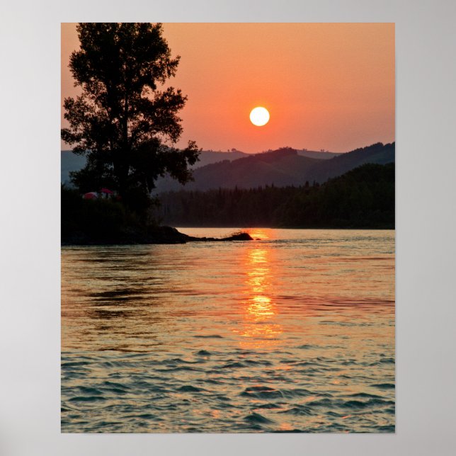 Sunrise Over Katun River Poster (Front)