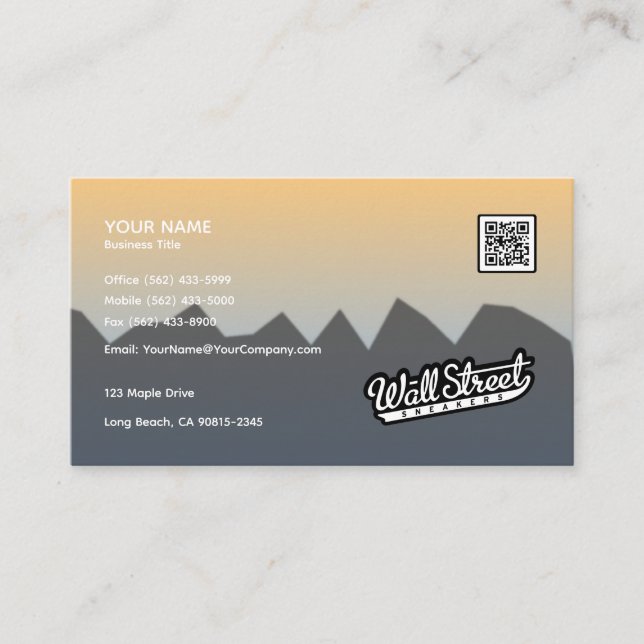 Sunrise Over Mountains - Business Card (Front)