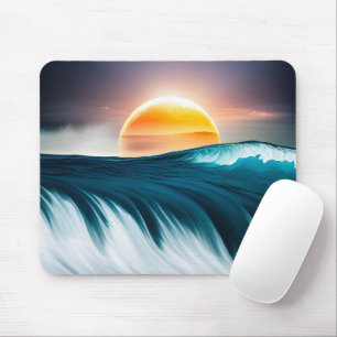 Sunrise Over Ocean Waves Mouse Pad