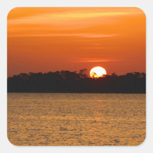 Sunrise Over Perdido Bay Square Sticker