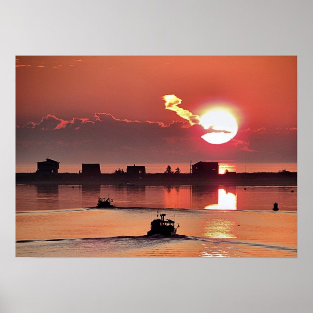 Sunrise over Plymouth MA Poster (Front)