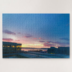 Sunrise Over Portland ME, Maine Photography Jigsaw Puzzle