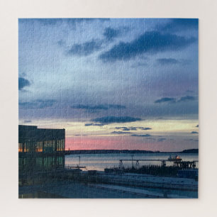 Sunrise Over Portland ME, Maine Photography Jigsaw Puzzle