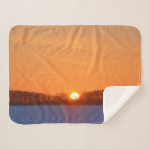 Sunrise Over Prairie   Manitoba, Canada Sherpa Blanket