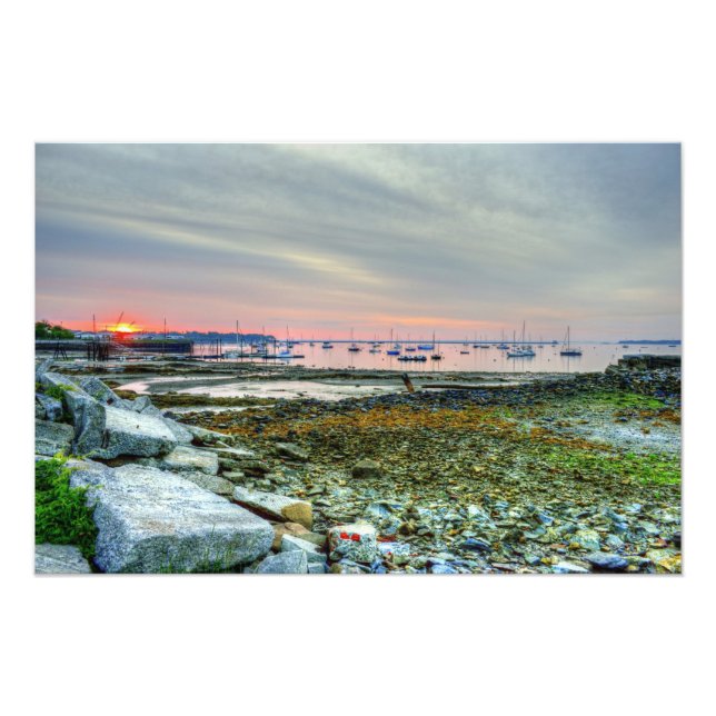 sunrise over rockland harbour photo print (Front)