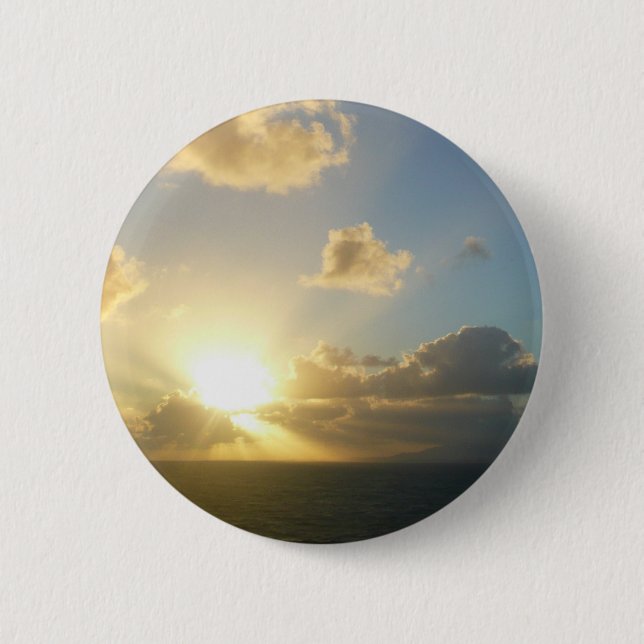 Sunrise over San Juan II Puerto Rico 2 Inch Round Button (Front)