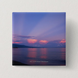 Sunrise over sea 2 inch square button