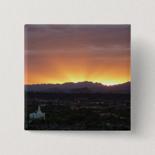 Sunrise over St. George Utah Landscape 2 Inch Square Button