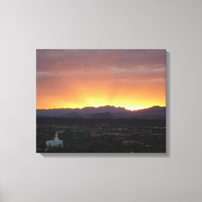 Sunrise over St. George Utah Landscape Canvas Print (Front)