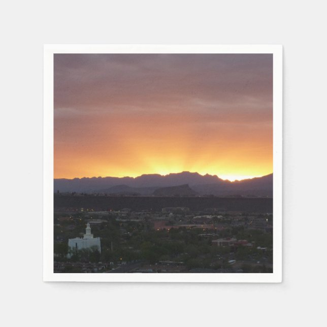 Sunrise over St. George Utah Landscape Napkin (Front)