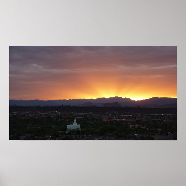 Sunrise over St. George Utah Landscape Poster (Front)
