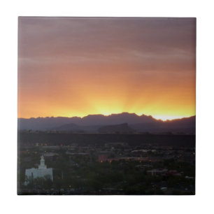 Sunrise over St. George Utah Landscape Tile