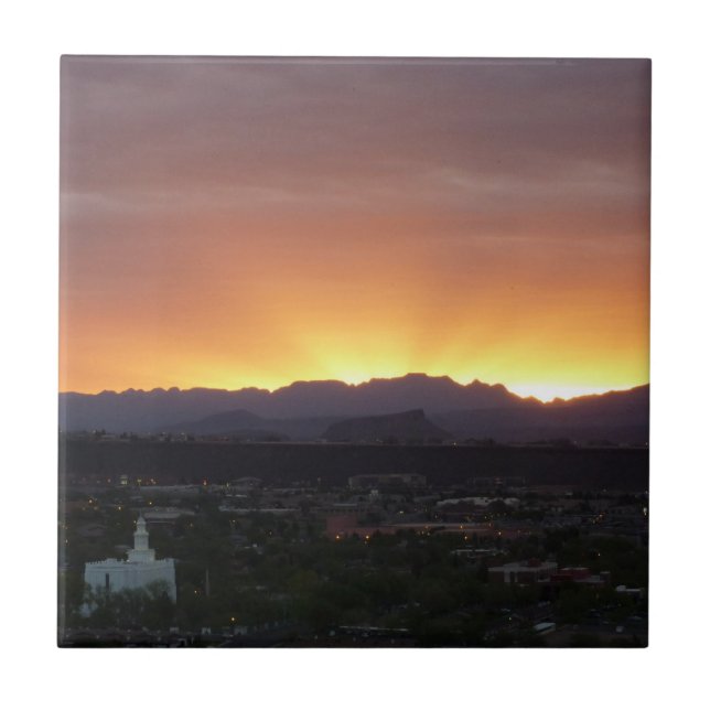 Sunrise over St. George Utah Landscape Tile (Front)