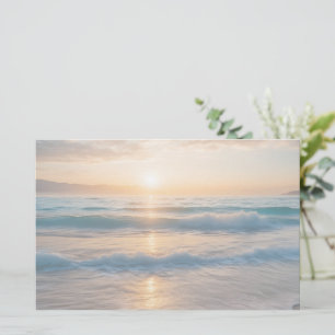 Sunrise Over The Beach Stationery