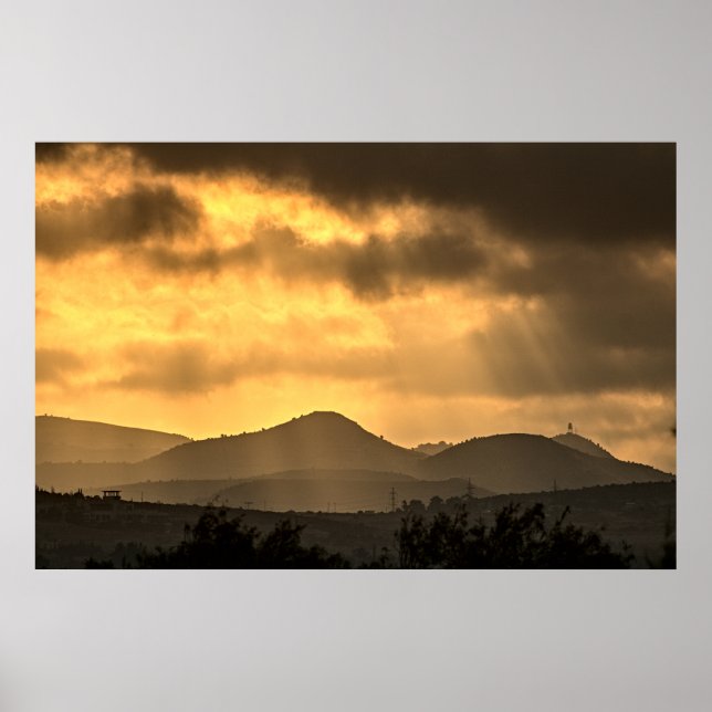 Sunrise over the mountains, Cyprus (2945) Poster (Front)