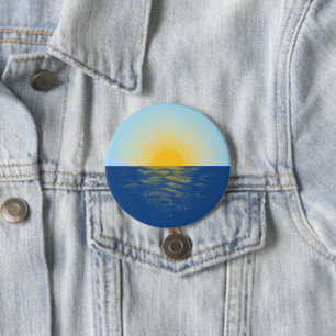 Sunrise over the Ocean New Beginnings 3 Inch Round Button