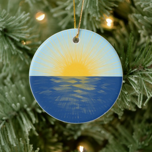 Sunrise over the Ocean New Beginnings Ceramic Ornament (Tree)