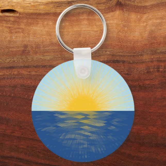Sunrise over the Ocean New Beginnings Keychain (Front)
