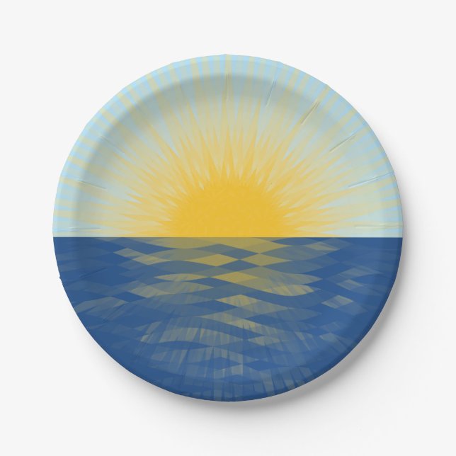Sunrise over the Ocean New Beginnings Paper Plate (Front)