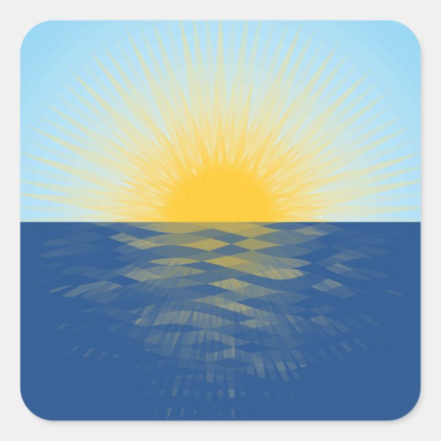 Sunrise over the Ocean New Beginnings Square Sticker (Front)