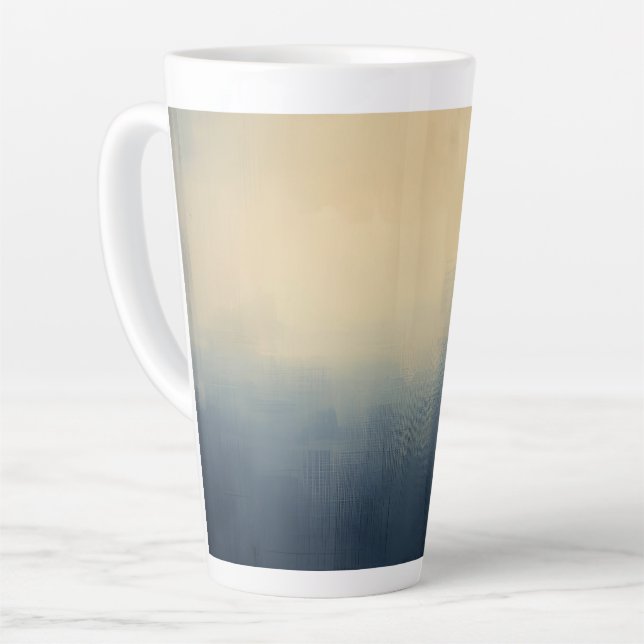 Sunrise Over the Skyline – Abstract Gradient City  Latte Mug (Left Angle)
