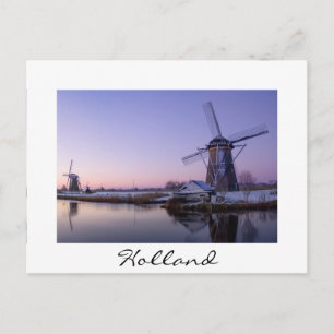 Sunrise over the windmills of Kinderdijk postcard