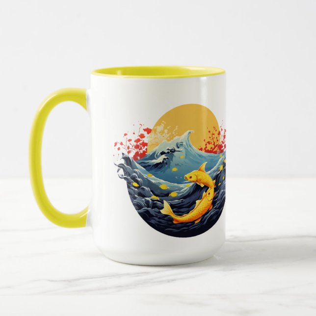 "Sunrise Over Waves : Koi Edition Mug (Gauche)