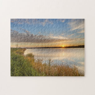 Sunrise Over Wetlands At Arrowwood National Jigsaw Puzzle
