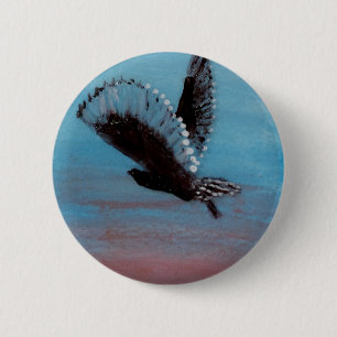 Sunrise Owl Painting Bird 2 Inch Round Button