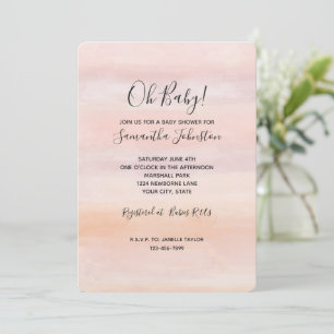 Sunrise Peach Blush Pink Baby Shower Invitation