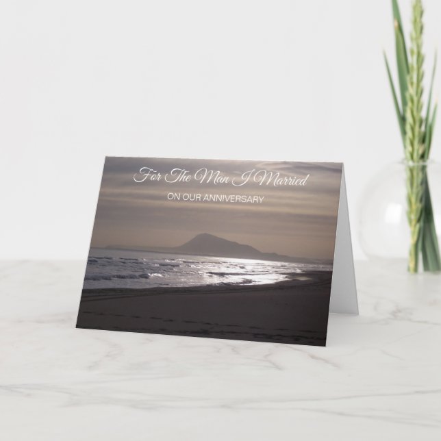 Sunrise Personalised Husband Wedding Anniversary Card (Front)