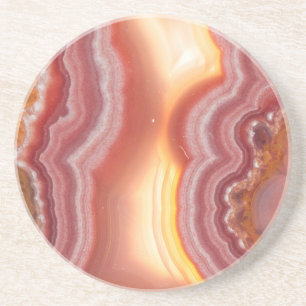 Sunrise Pink Orange Yellow Agate Coaster