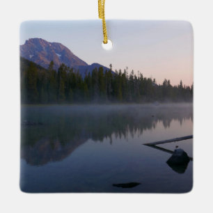 Sunrise Reflection at String Lake II Ceramic Ornament