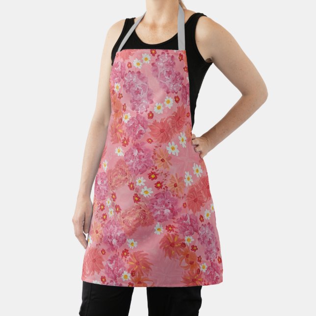 Sunrise Roses Floral Apron (Insitu)