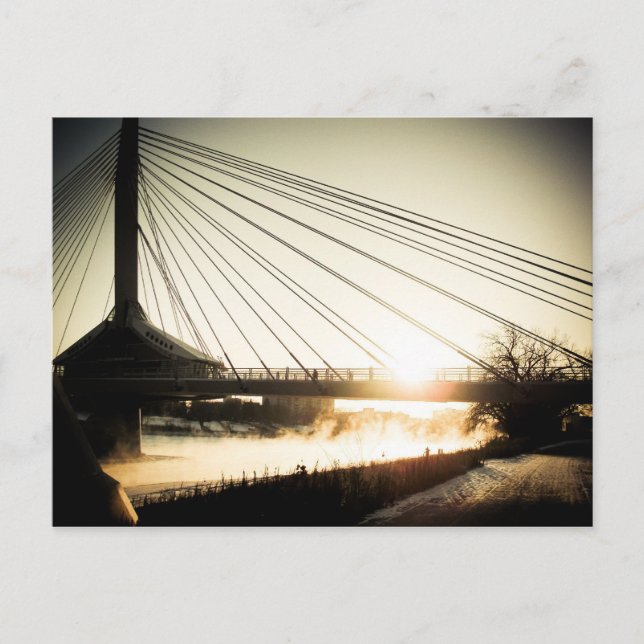 Sunrise Saint Boniface Bridge 01 Postcard (Front)