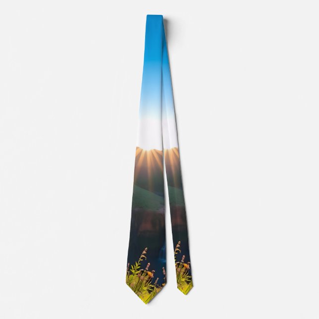Sunrise Sandstone Waterfall Landscape Tie (Front)