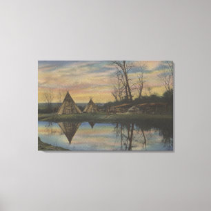 Sunrise Scene on a Northwest Indian Canvas Print
