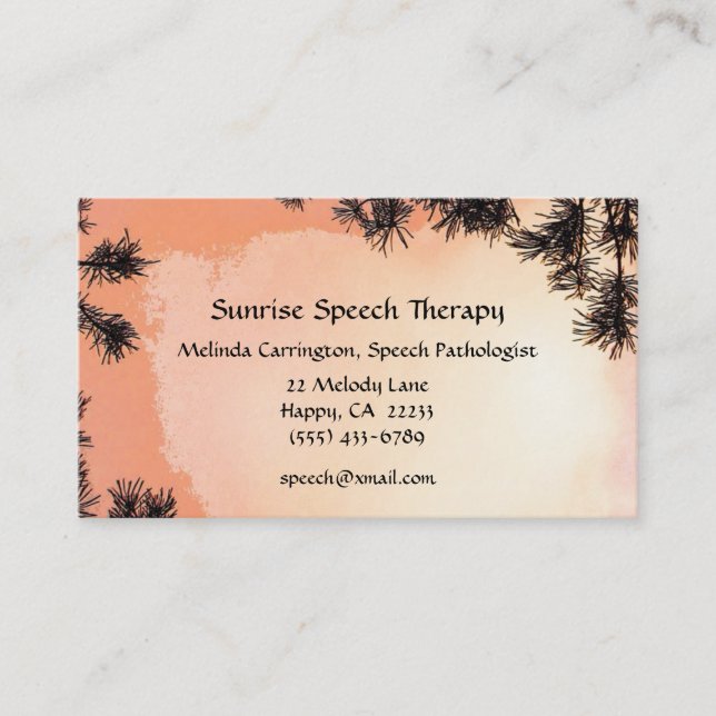 Sunrise Speech Therapy Business Card (Front)