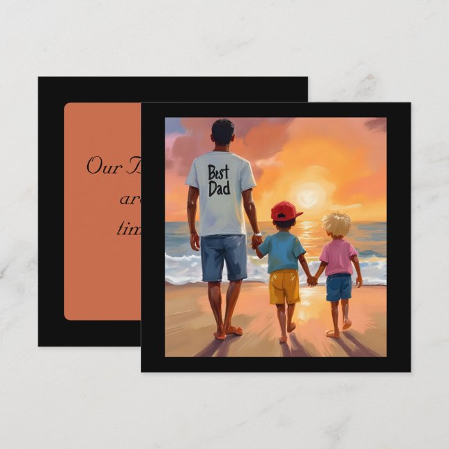 Sunrise Stroll with 2 Boys Holiday Card (Front/Back)
