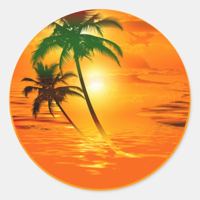 Sunrise Sun Travel Classic Round Sticker (Front)