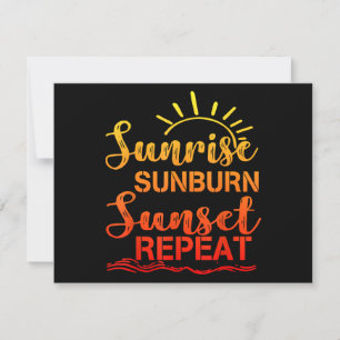 Sunrise Sunburn Sunset Repeat Retro Summer