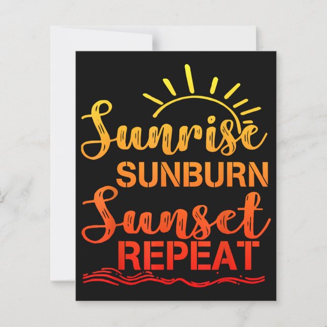 Sunrise Sunburn Sunset Repeat Retro Summer (Front)