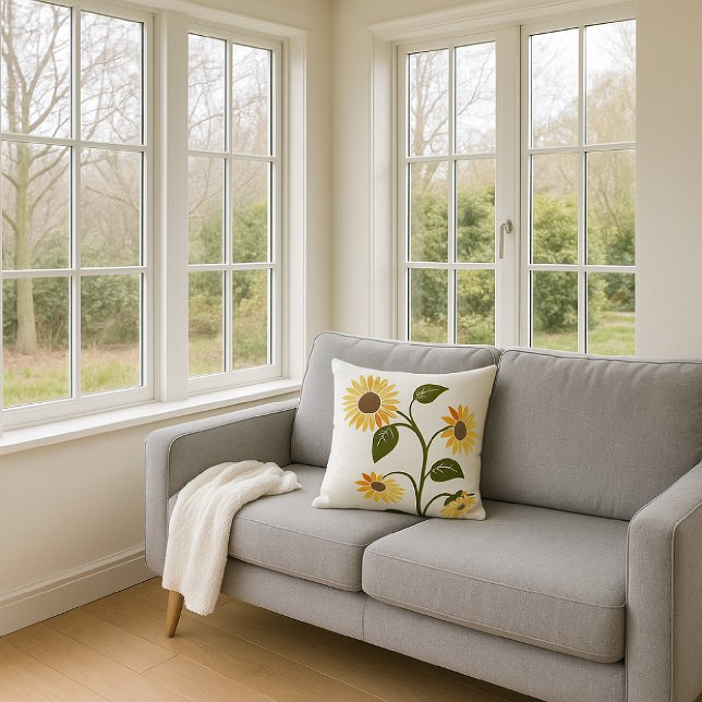 Sunrise Sunflower Throw Pillow (Creator Uploaded)