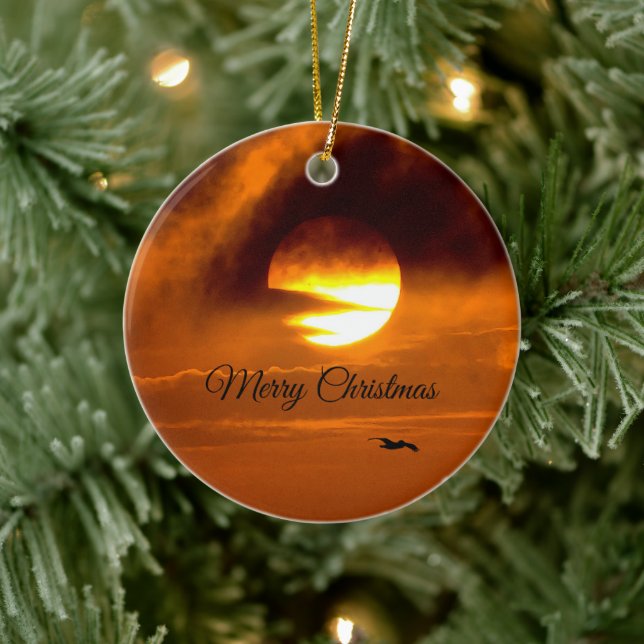 Sunrise, Sunset Coastal Ceramic Ornament (Tree)