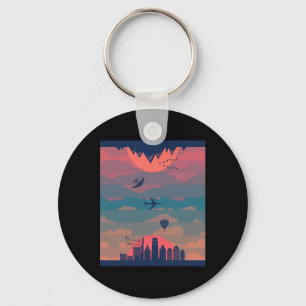 Sunrise Sunset Cycle Of Day And Night Earth 360  Keychain