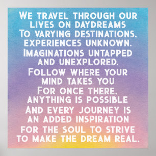 Sunrise Sunset Daydreams Inspirational Quote Poster