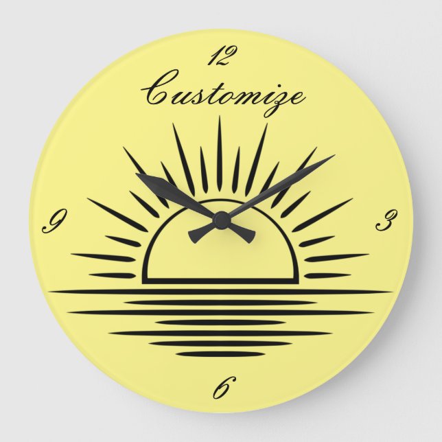 Sunrise/Sunset Reflection Thunder_Cove Large Clock (Front)