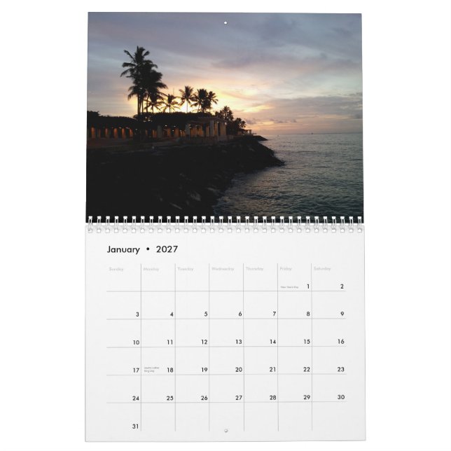 Sunrise & Sunsets Calendar (Jan 2027)