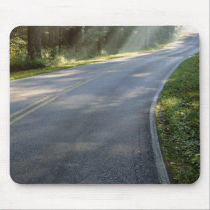 Sunrise through fog alongside Green River Mouse Pad