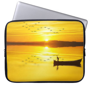 Sunrise Traditional Fishmonger Boat Laptop Sleeve